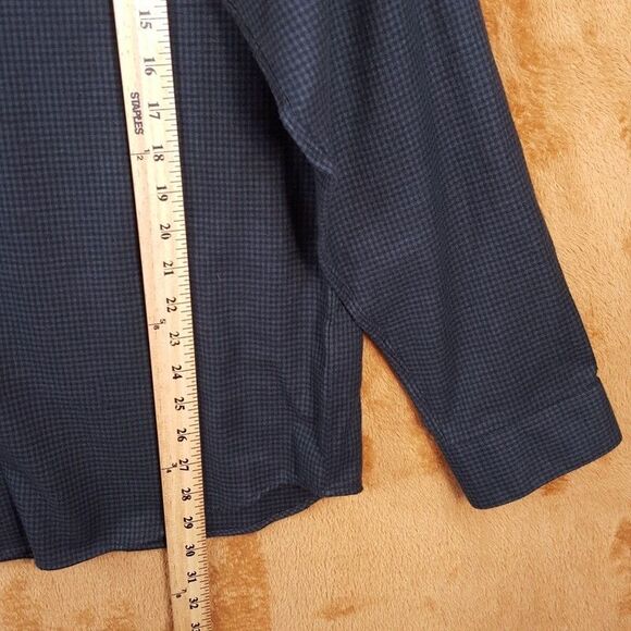 THEORY Shirt Mens XL Gray Button Up Flannel IRVING Gingham Check Casual $225 - Picture 6 of 7